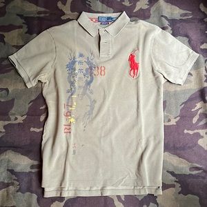 Vintage Polo Ralph Lauren big pony asian accent custom fit size L